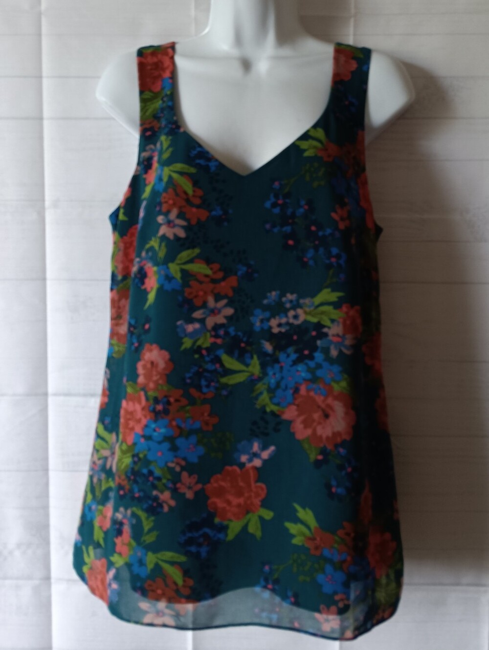 Cabi #3449 Teal Floral Cami Tank Top